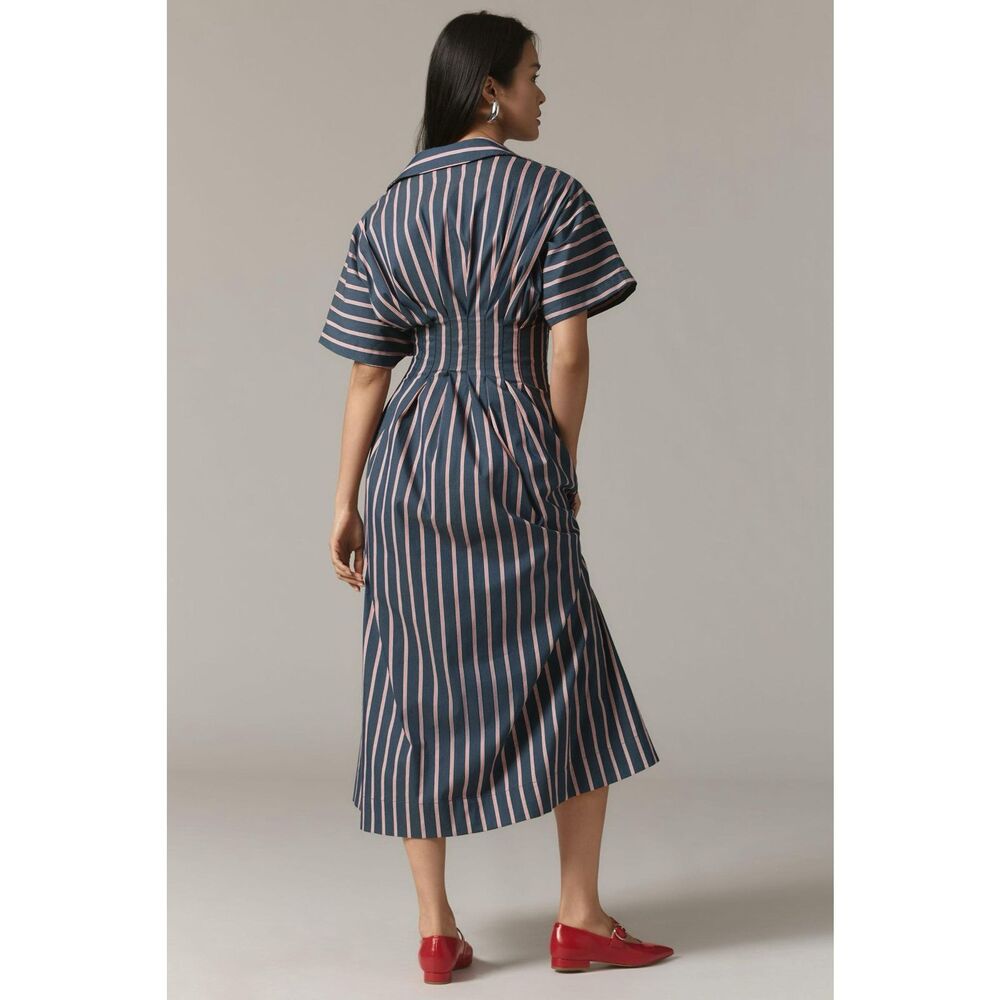 NWT Anthropologie The Tobie Button-Front Pleated Shirt Dress by Exquise Size XXS - Picture 3 of 9